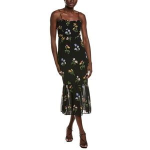 Ipponelli Womens  Tie Shoulder Midi Dress, Black